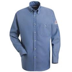 Button-Front Denim Dress Uniform Shirt